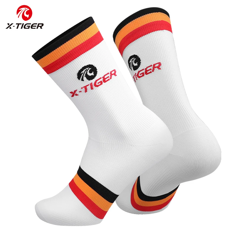Knee High Sock Women - 남녀공용 X-TIGER 사이클링 크루 양말, 통기성