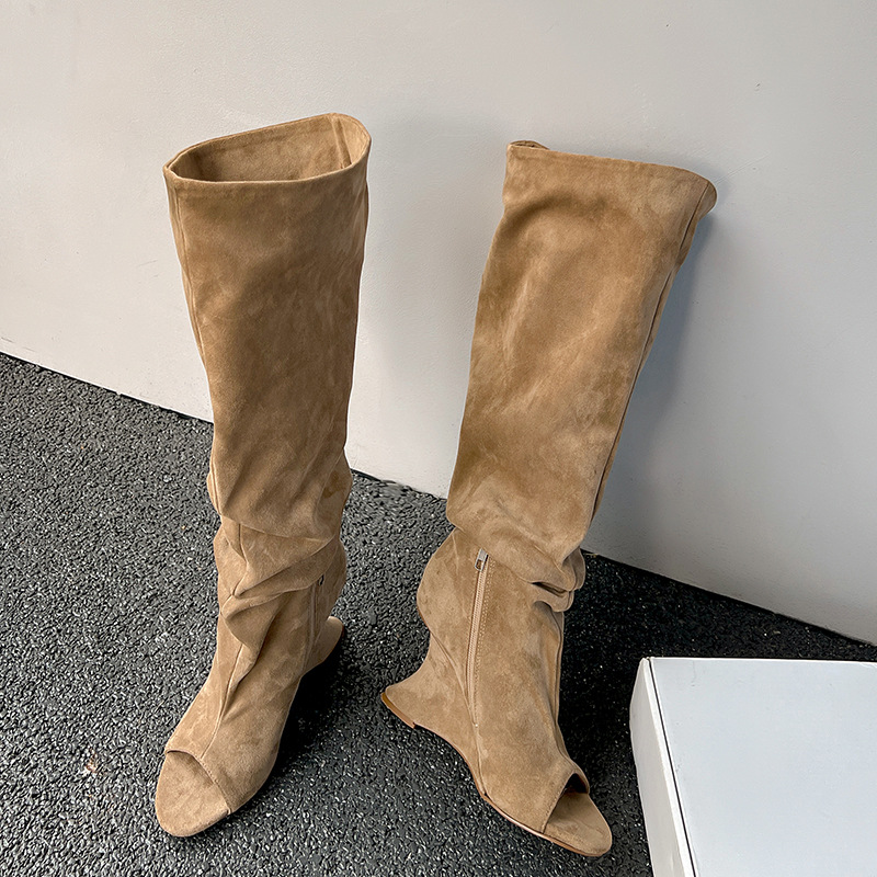 Boot Sock Slouchy - AIYKAZYSDL Strange 웨지 힐 피프 토