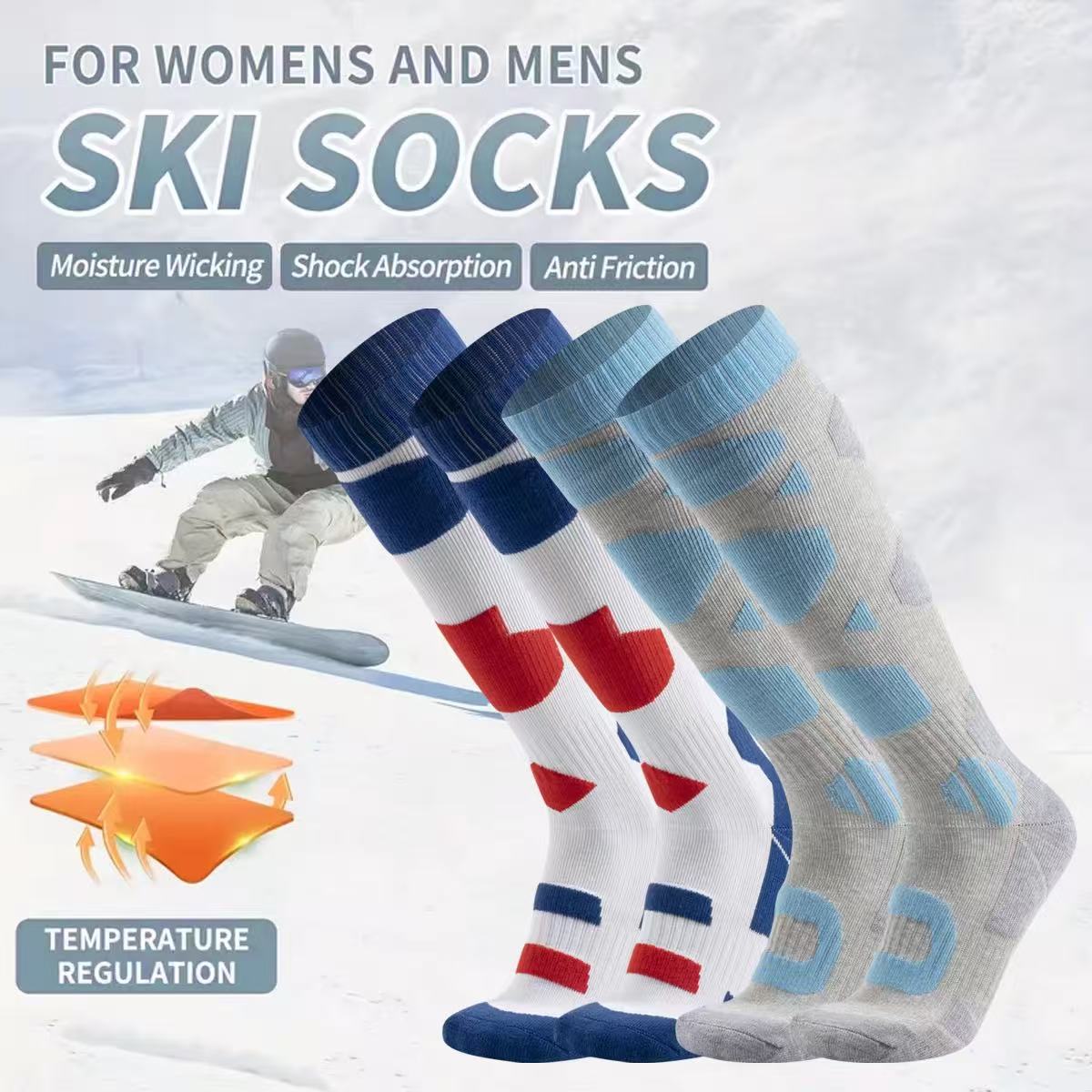 열 보온 겨울 스키 양말 두꺼운 면 남녀 따뜻한 야외  - Thermal Sock Winter 리뷰 및 가격