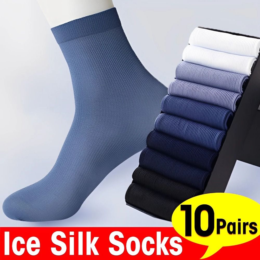 10켤레 캐주얼 통기성 남성용 아이스 실크 양말 부드럽 - Silk Sock Bamboo 리뷰 및 가격